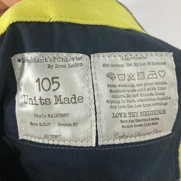 NWOT DESCENDENT OF THIEVES Pants Men 36 Floral BoxerFit Navy Pink”Don’t Tell Mom - Picture 8 of 11